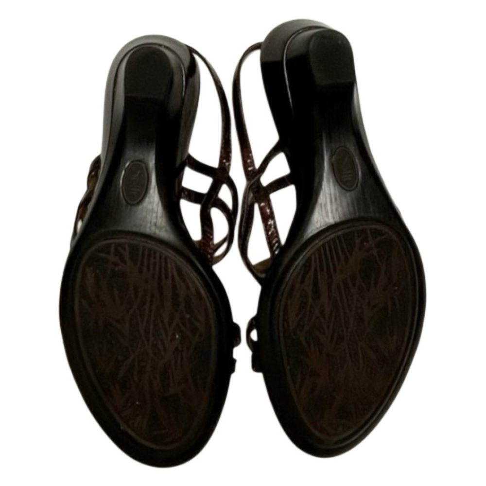 Sofft Patent Leather Open-Toe Wedge Sandal _ Wine _ Size 8M - Picture 5 of 8